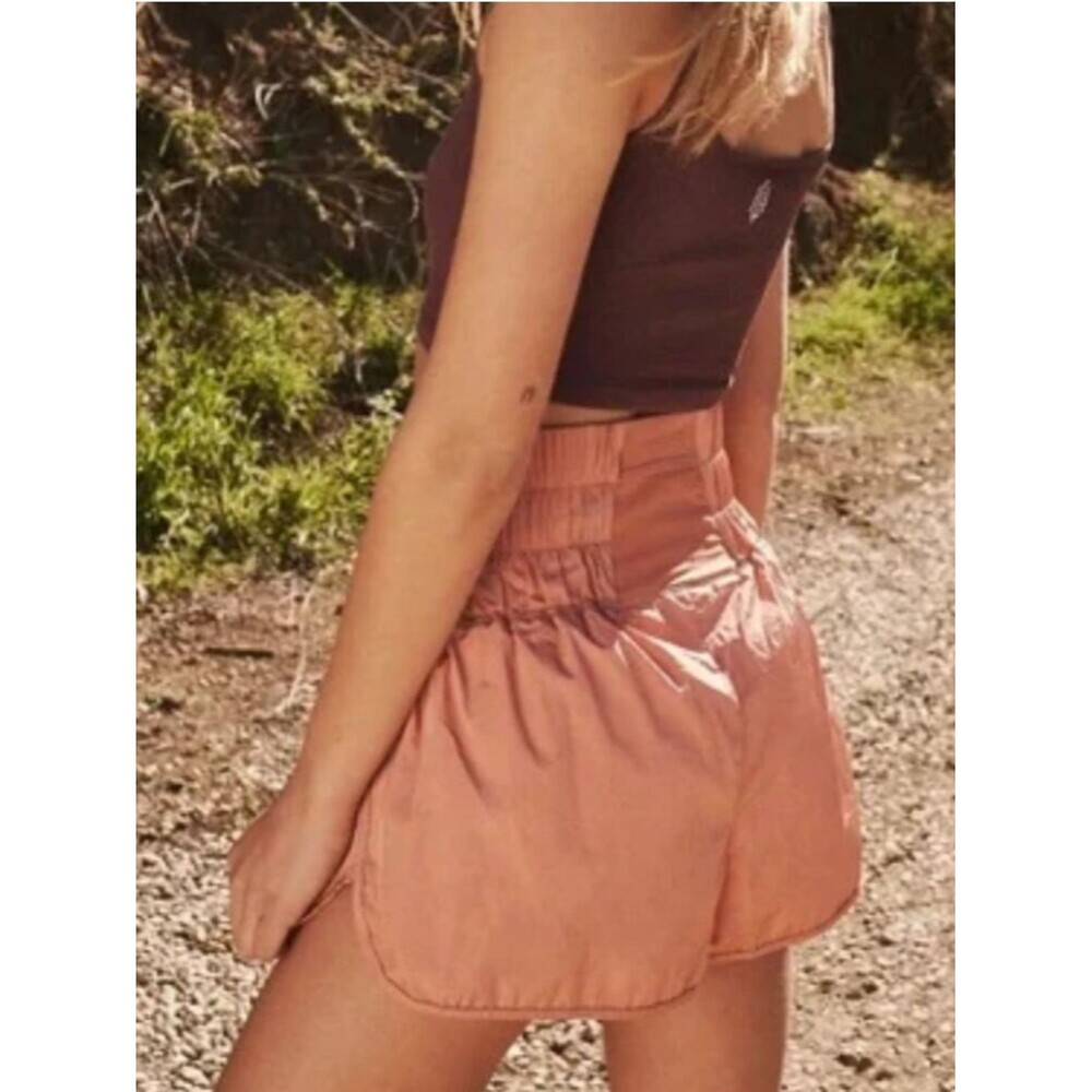 FP Movement by Free People High-Waist Smocked Shorts Rust Orange Sz M Athletic - Picture 11 of 11